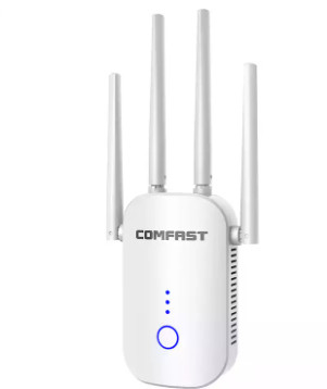 Extensor de alcance sem fio 2.4G 5G durável, 4 antenas repetidor de sinal WiFi